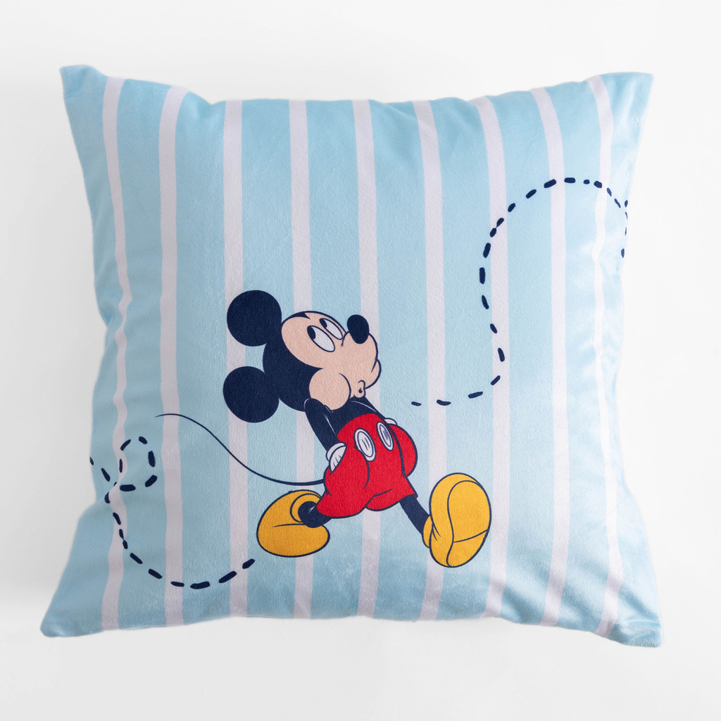 Modrý velurový povlak na polštář MICKEY DISNEY 40x40 cm