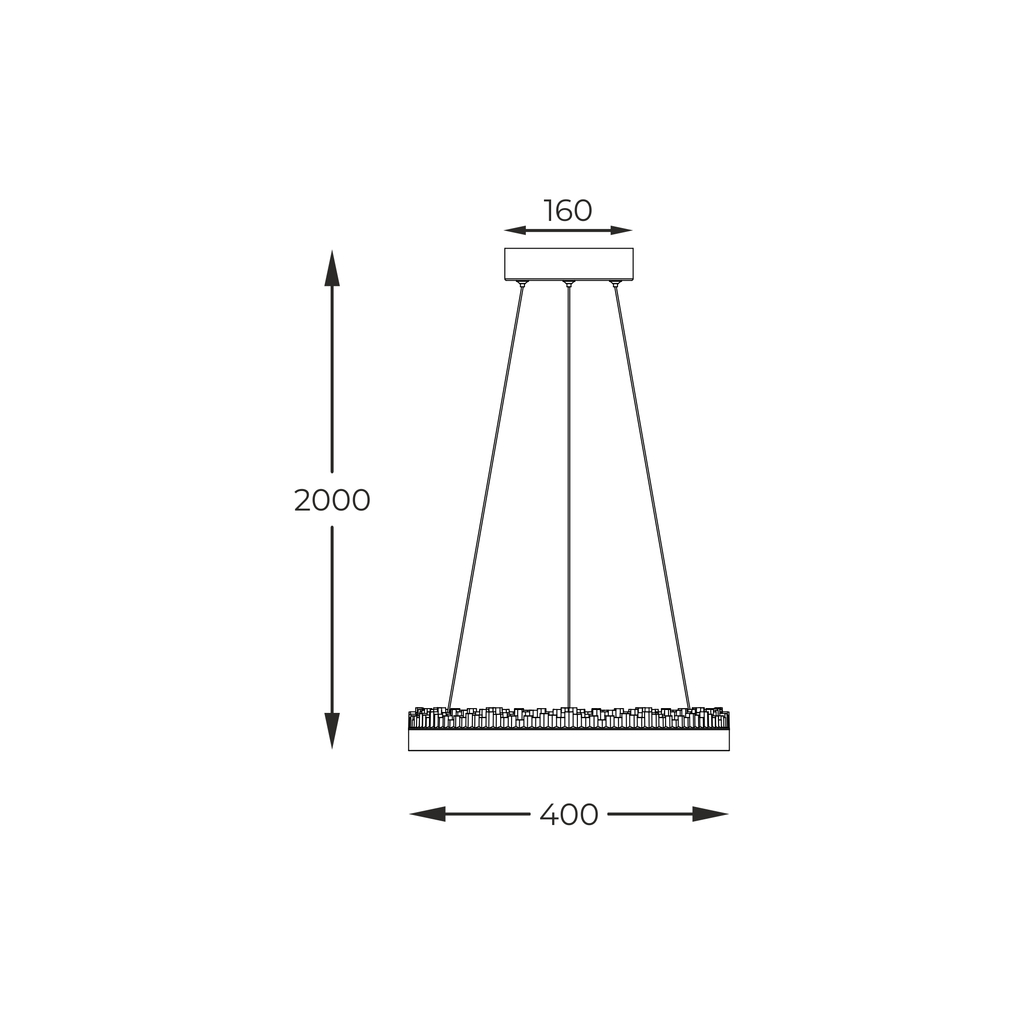 Černé prstencové závěsné LED svítidlo REGI 60 cm