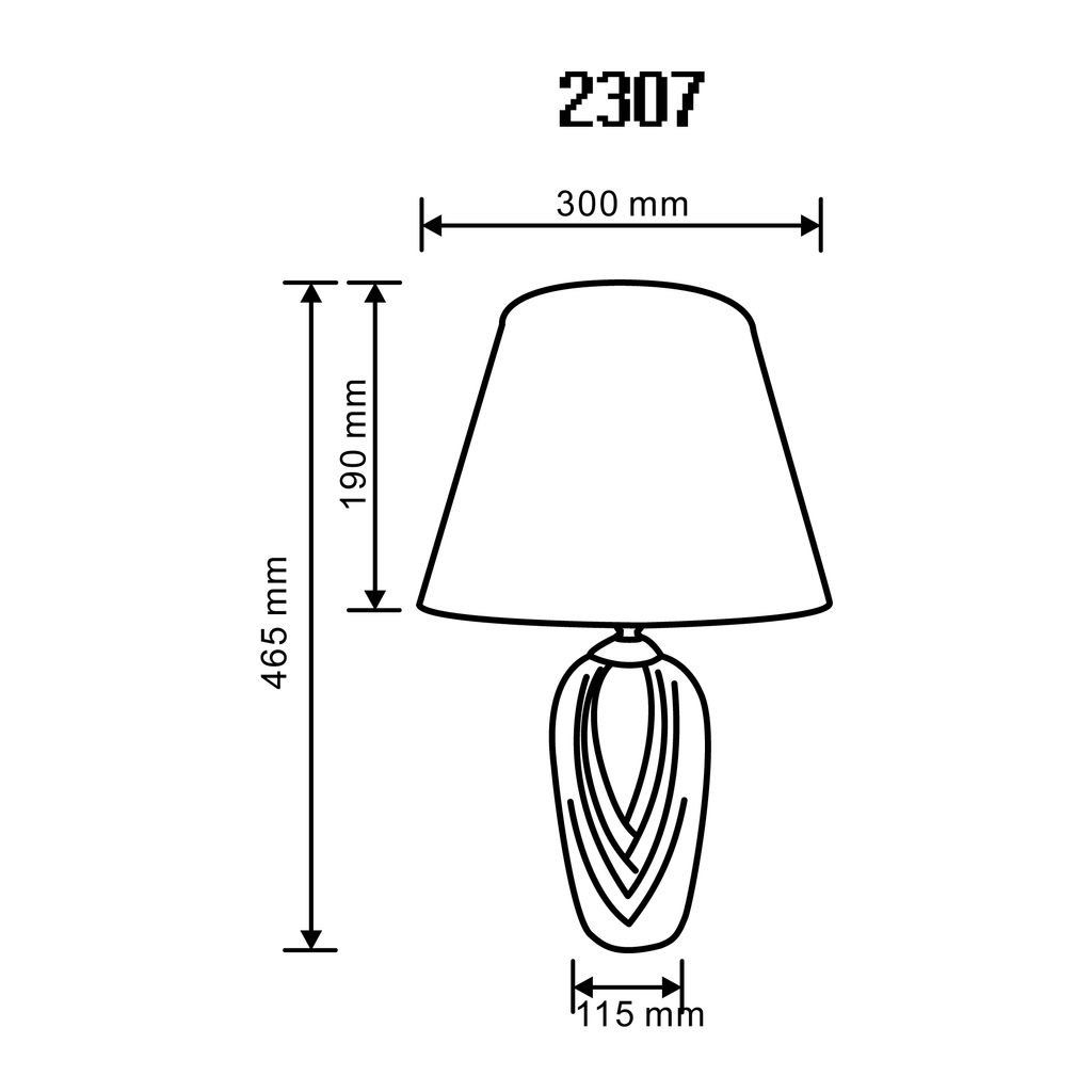 Zeleno-bílá stolní lampa 46,5 cm