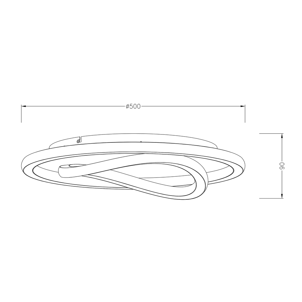 Stropní LED svítidlo kulaté LENS 50 cm černo-zlaté