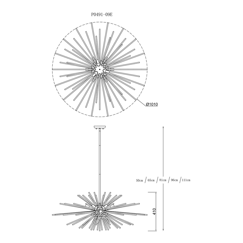 Stropní svítidlo URCHIN P0491-09E-F7DY