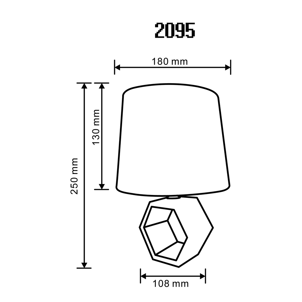 Bílo-černá stolní lampa 25 cm