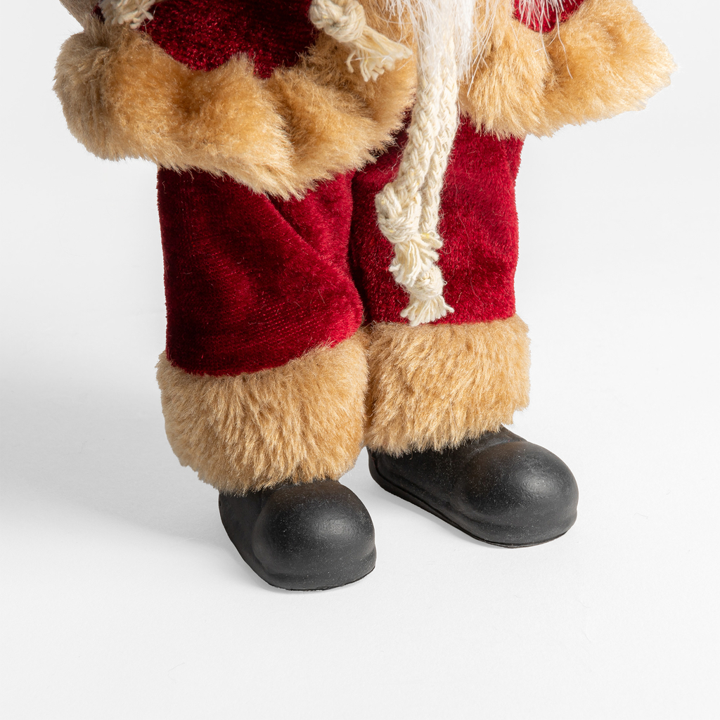 Vánoční červeno-hnědá figurka SANTA CLAUS 25 cm