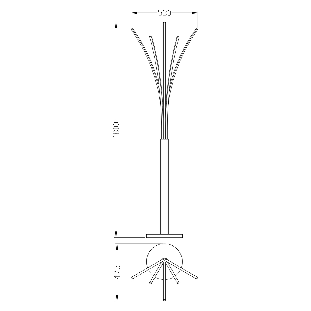 Černá dřevěná LED stojací lampa VELDEN