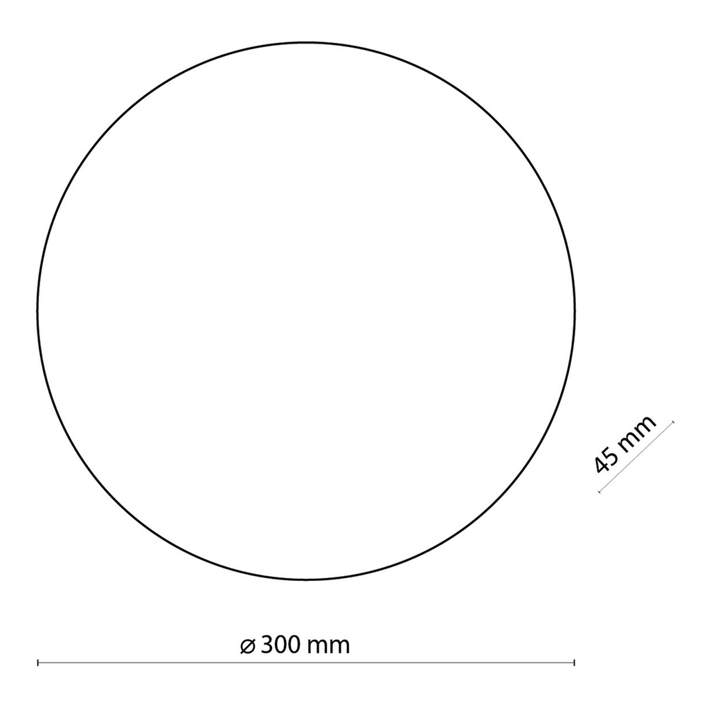 Nástěnné minimalistické kulaté černé svítidlo LUNA NEW 30 cm