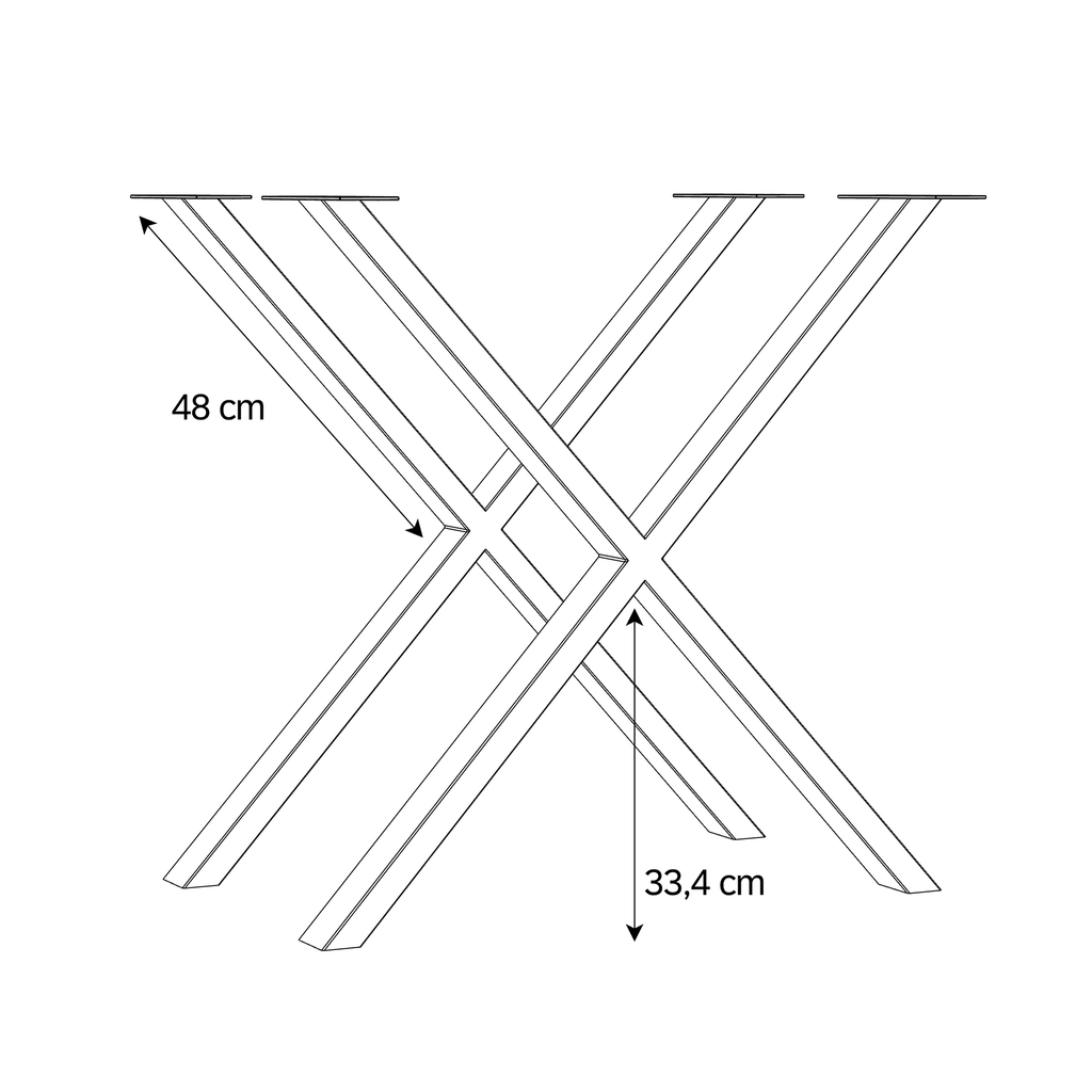 Kovové nohy typu X ke stolu MODUL