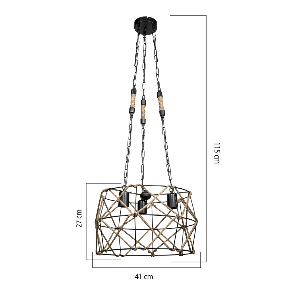 Závěsná boho lampa SIDELYA 45 cm