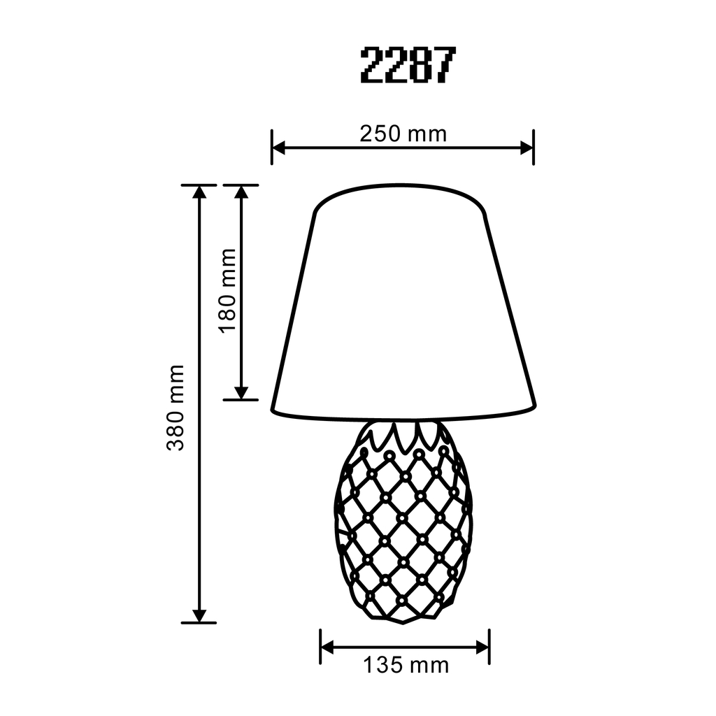 Modro-bílá stolní lampa 38 cm