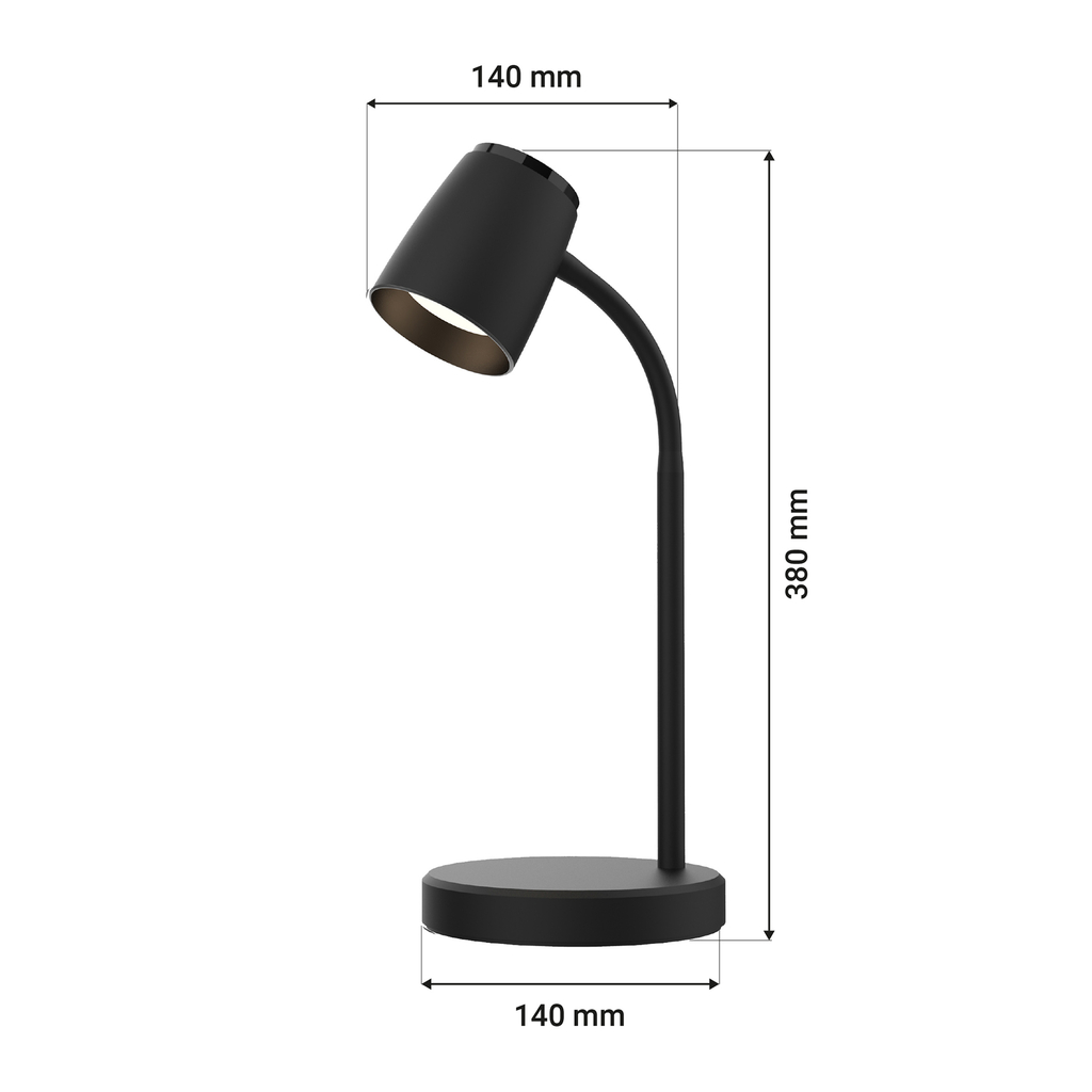 Černá kancelářská stolní lampa LED ORO VERO