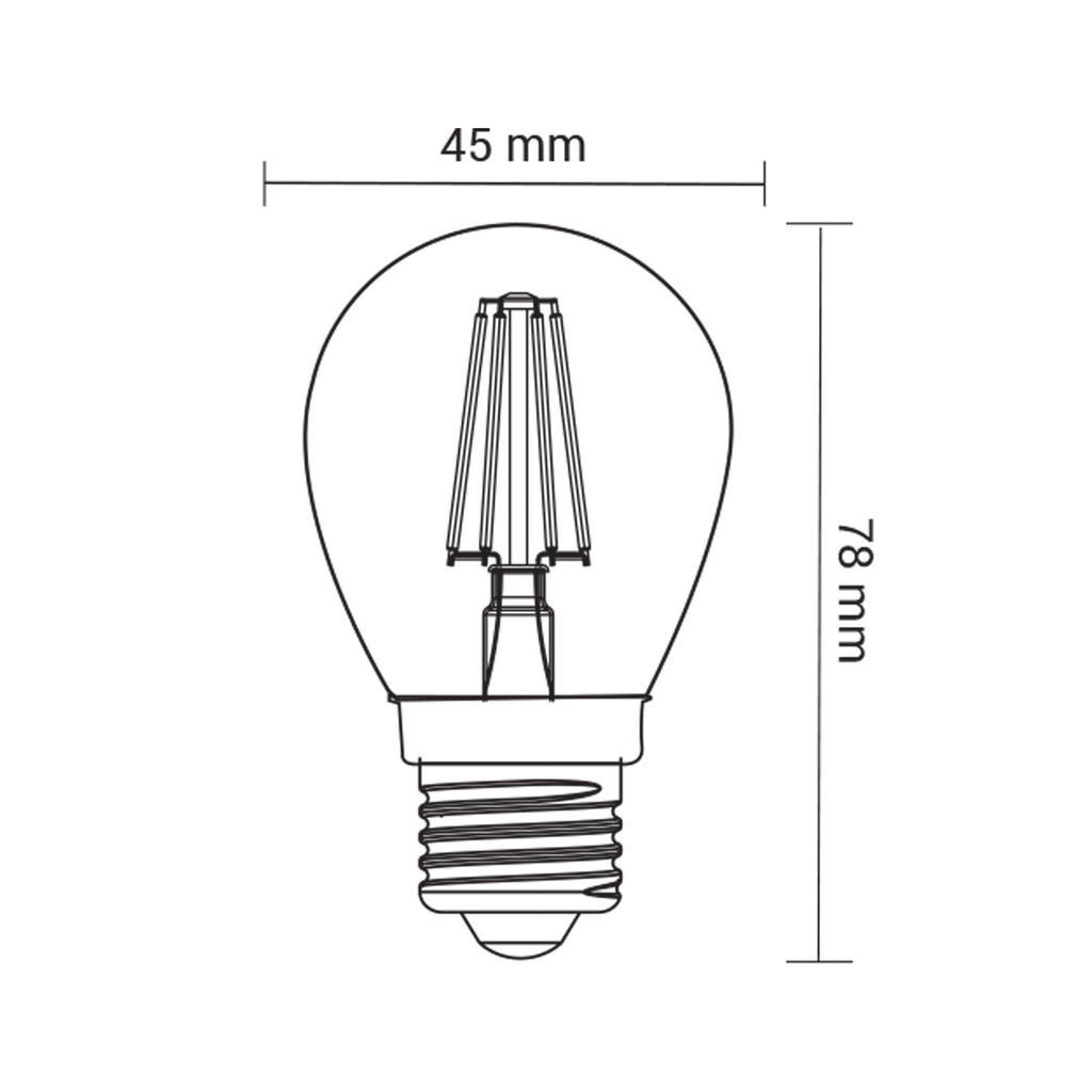 LED žárovka E27 4 W neutrální ORO-E27-G45-FL-CLARO-4 W