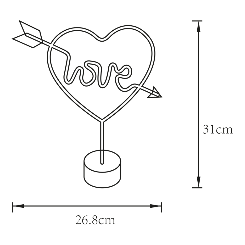 Dekorativní LED lampička LOVE červené srdce