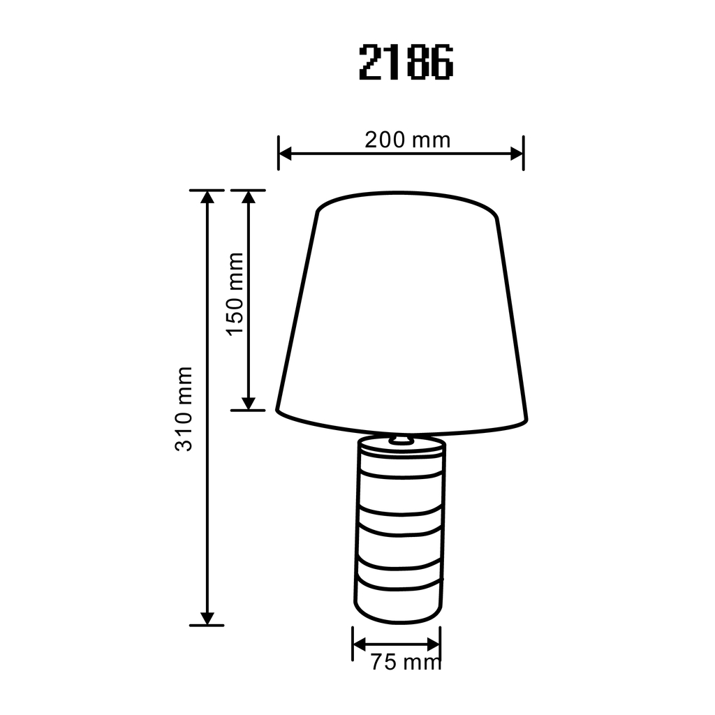 Stříbrno-černá stolní lampa 31 cm