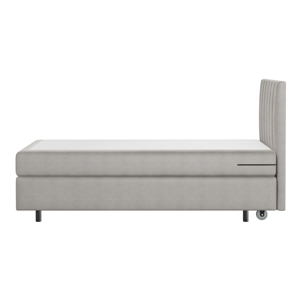 Šedá postel boxspring s matrací SILLA 90x200 cm