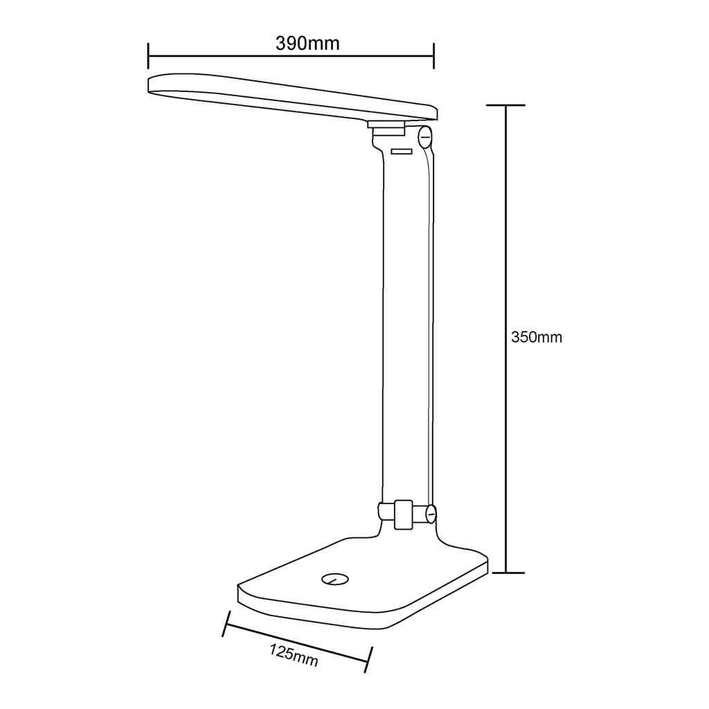 Bílá stolní LED lampa s nastavitelným ramenem