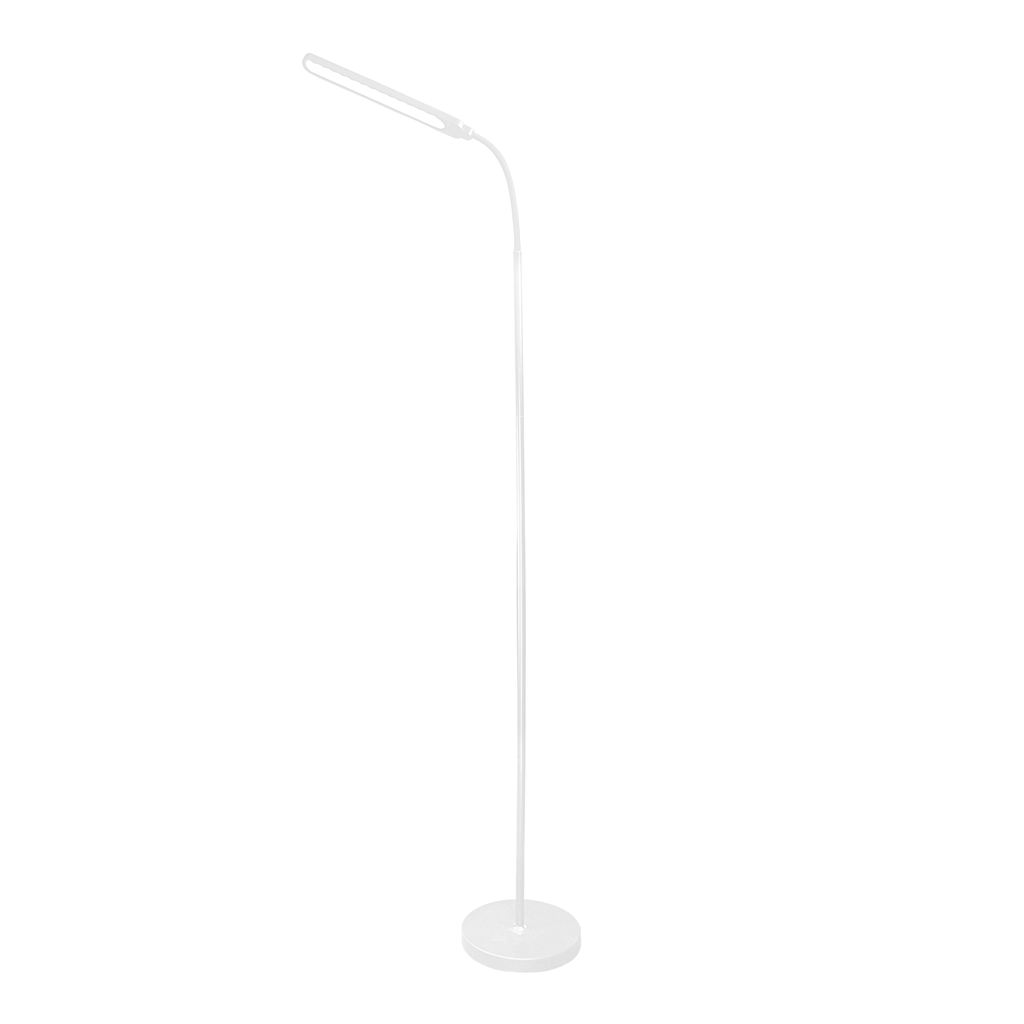 Minimalistická bílá stojací LED lampa