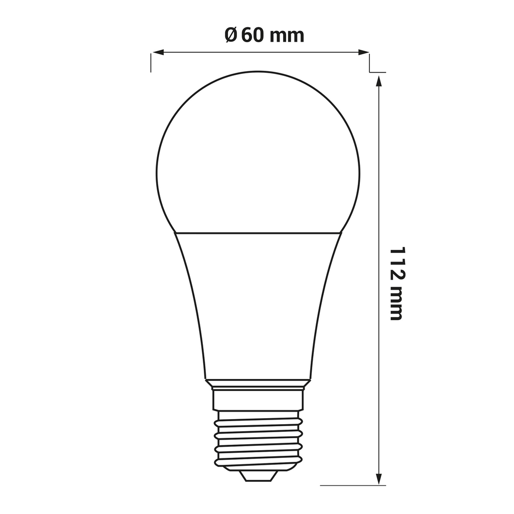 LED žárovka E27 12 W teplá barva ORO-ATOS-E27-A60-12W-WW