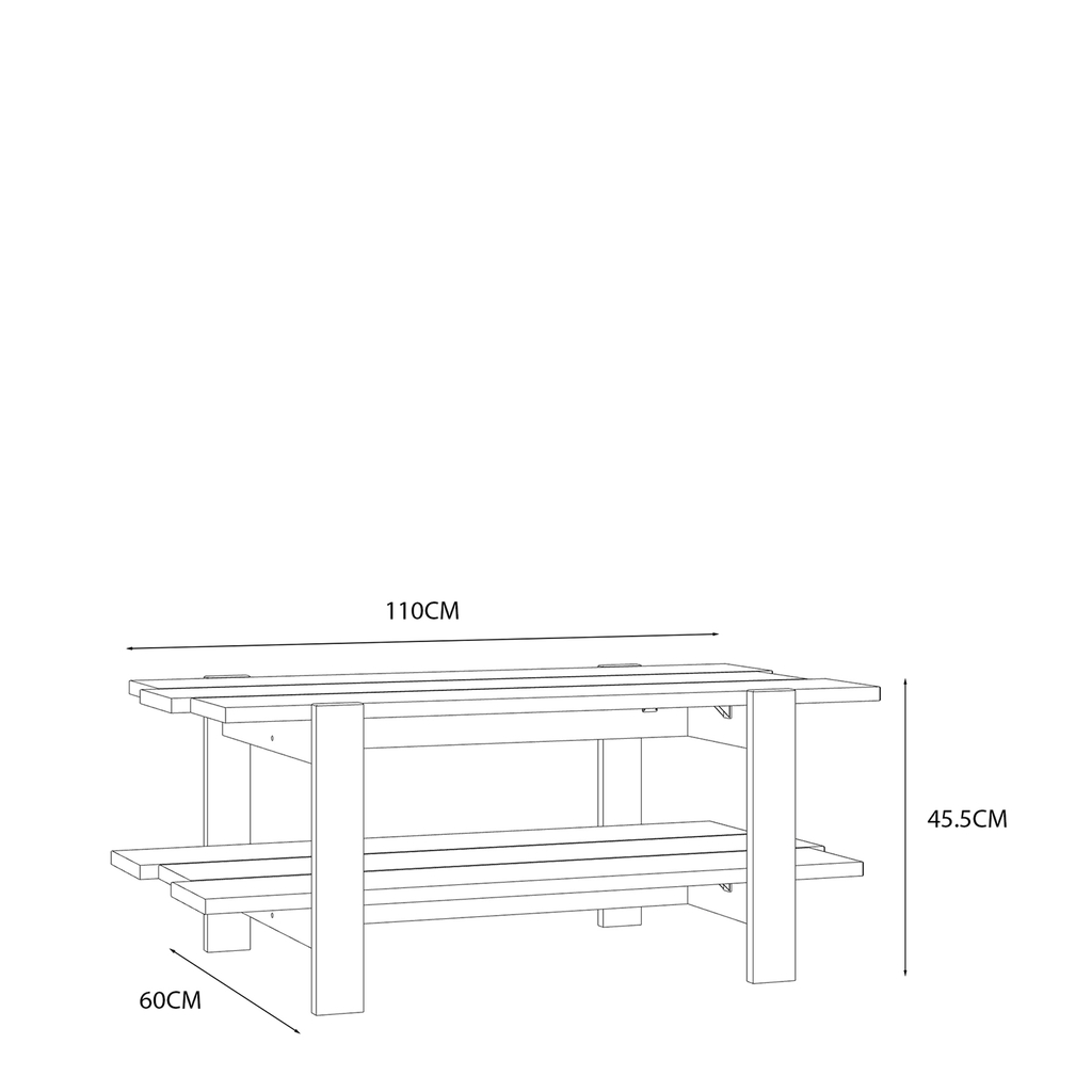 Konferenční stolek s policí COFFEE TABLES šedý