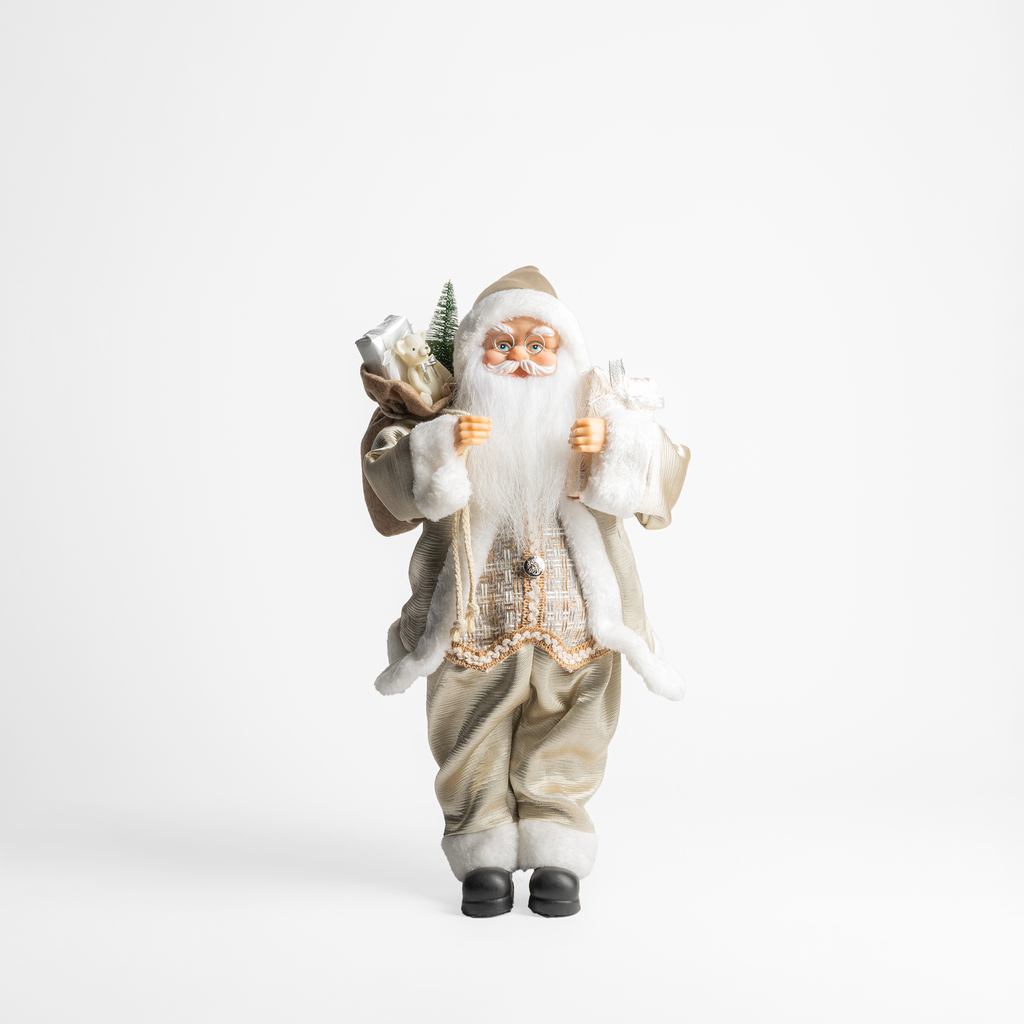 Vánoční zlatá figurka SANTA CLAUS 45 CM