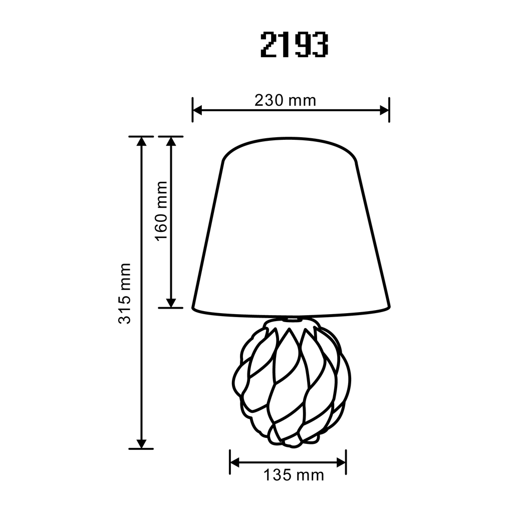 Bílá stolní lampa 31,5 cm