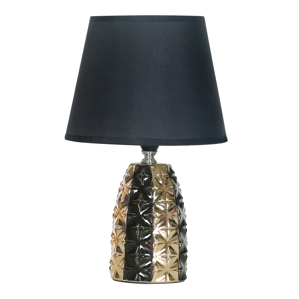 Černo-zlatá stolní lampa glamour 31 cm