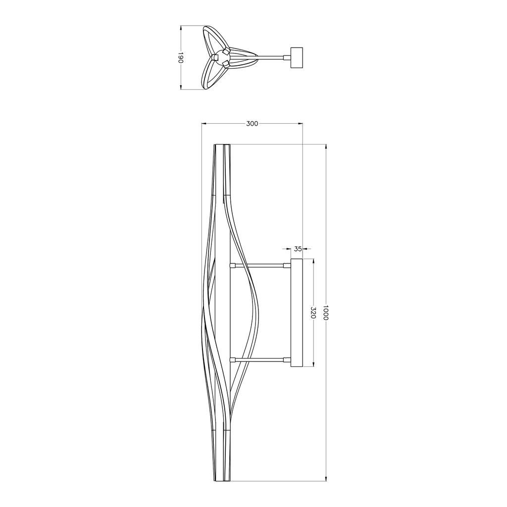 Dřevěné černé stropní LED svítidlo BAEZ