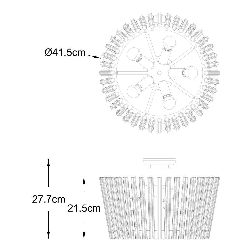 Stropní glamour svítidlo BACH 41 cm zlaté