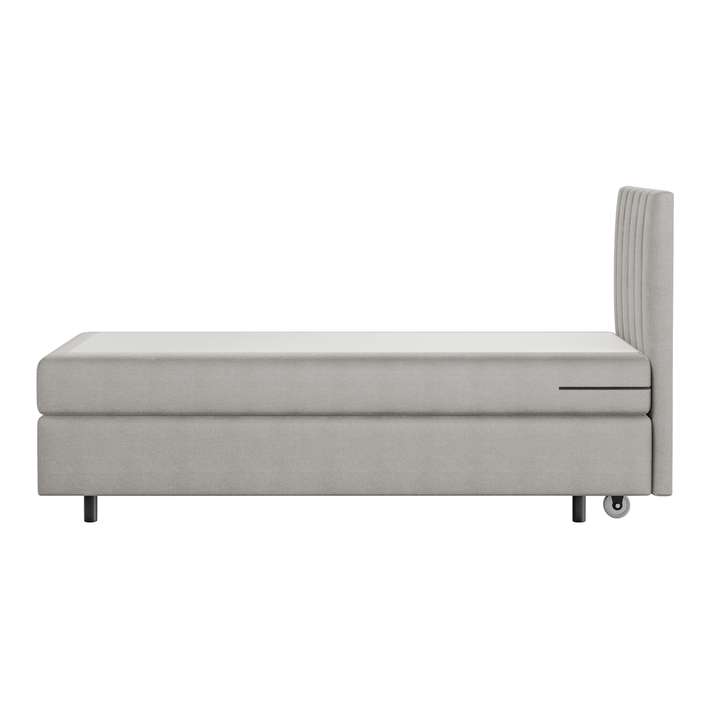 Šedá postel boxspring s matrací SILLA 80x200 cm