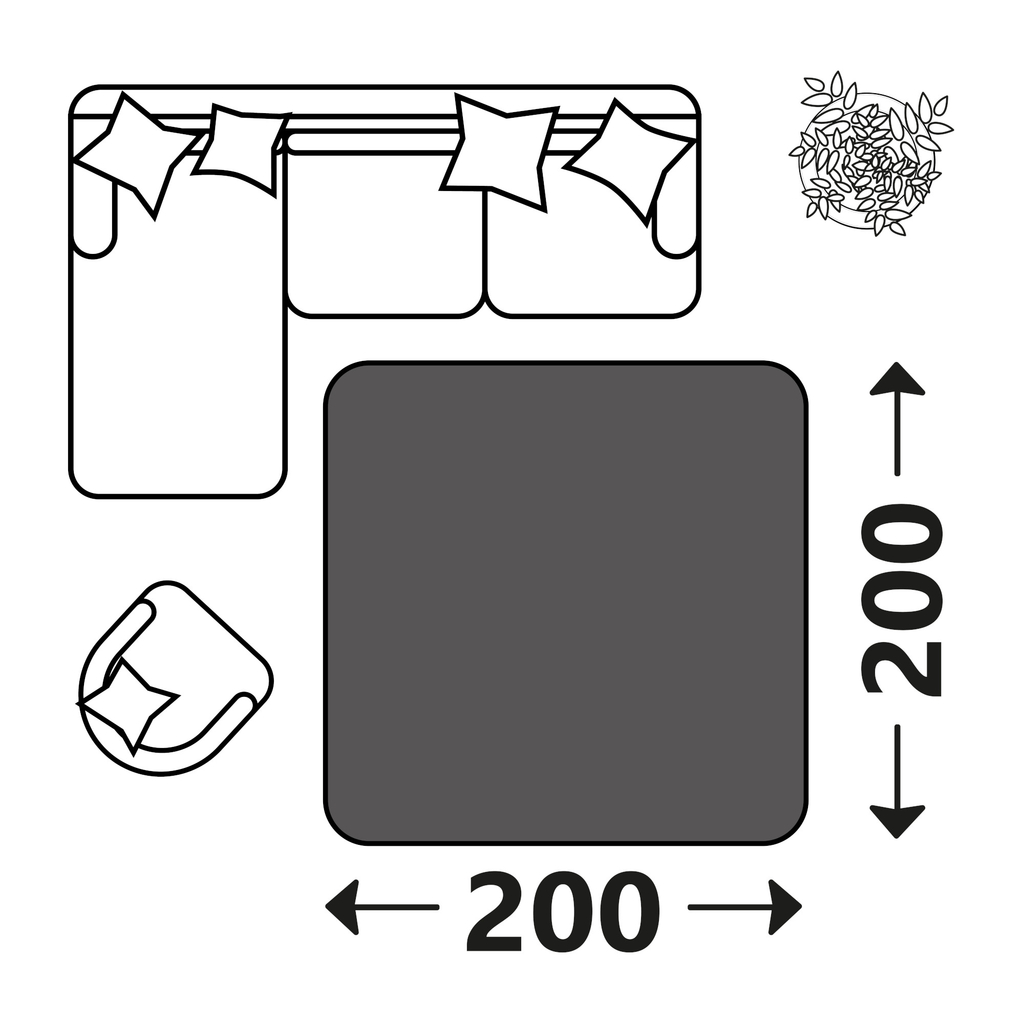 Čtvercový béžový koberec SHAPE 200x200 cm