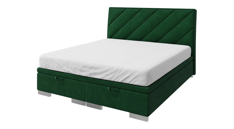 Postel boxspring LEONARDO zelená 140x200 cm