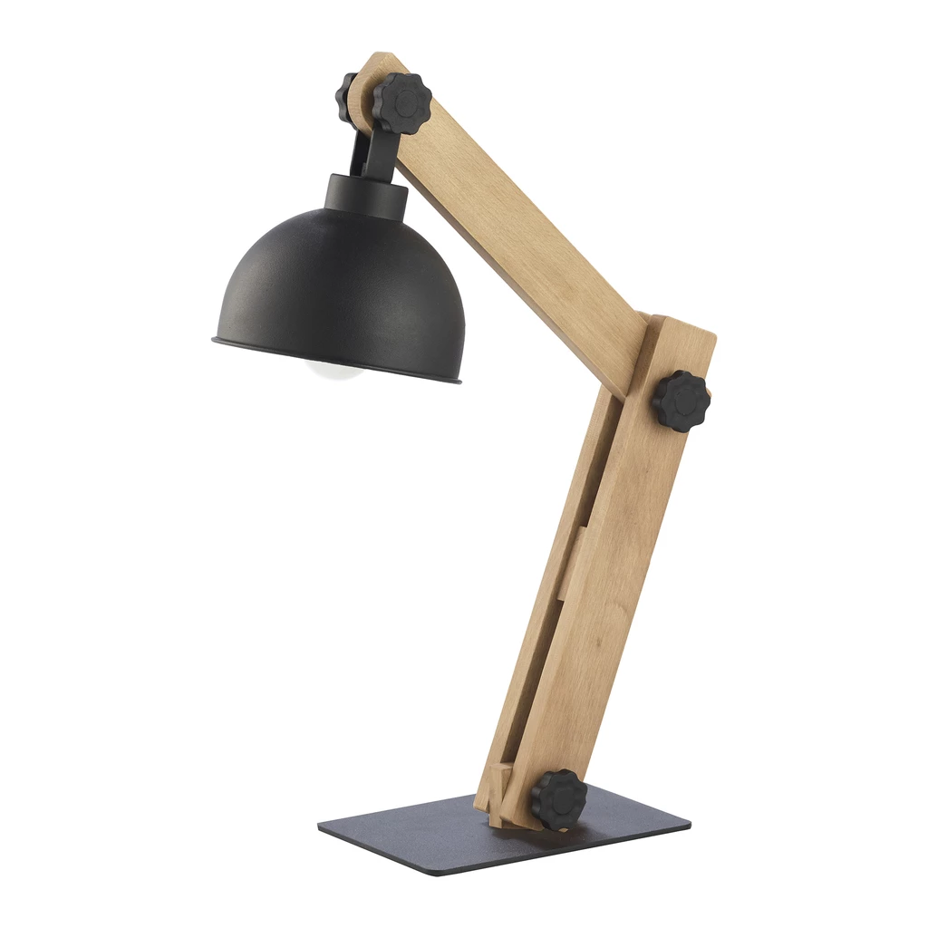 Lampa s dřevěným podstavcem ve stylu loft OSLO