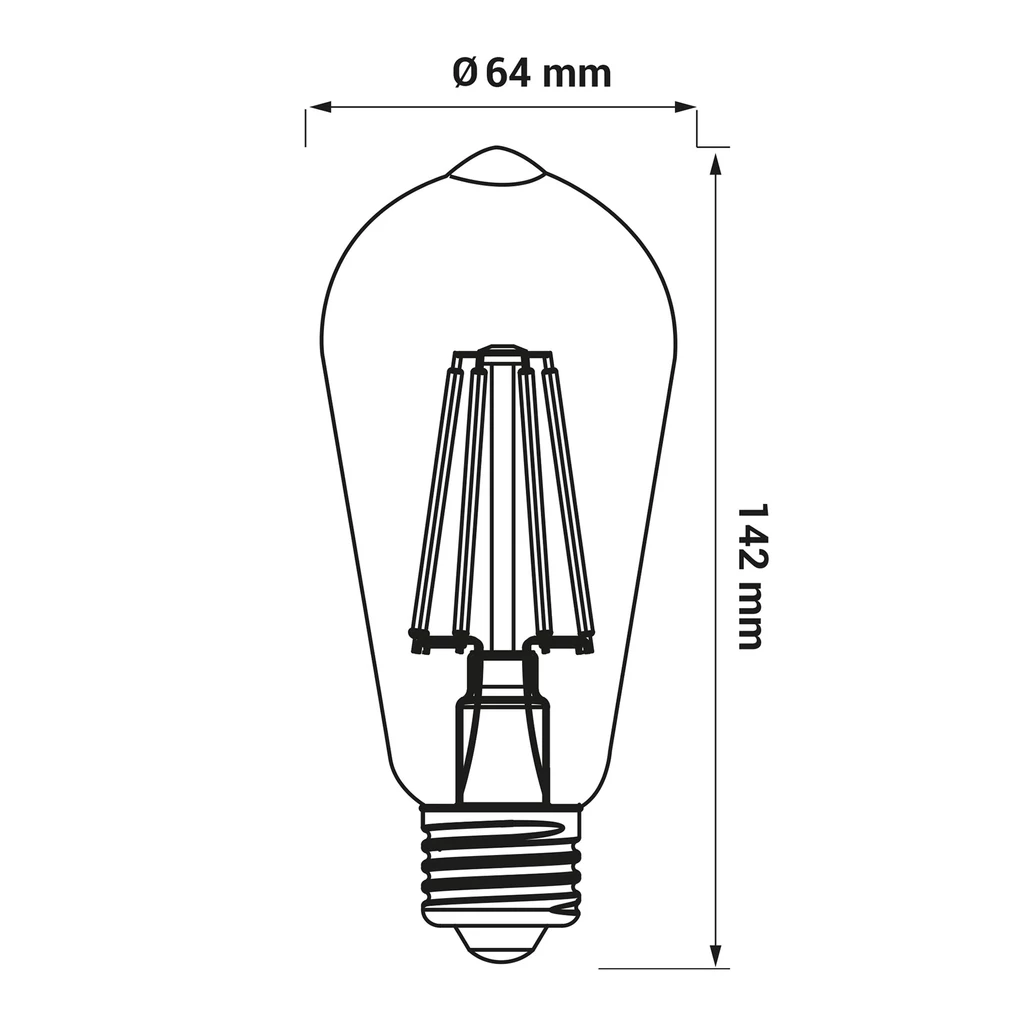 Retro LED dekorativní žárovka E27 1,3 W teplé barvy ORO-E27-ST64-FL-AMBER-1,3W-WW