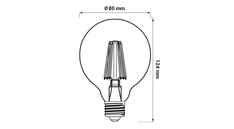 LED žárovka E27 6 W neutrální ORO-E27-G80-FL-CLARO-6 W-DIMM-DW