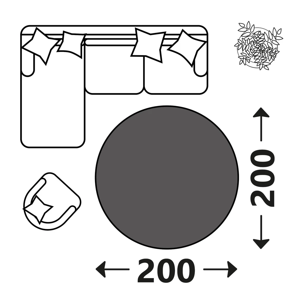 Béžový kulatý koberec SHAPE 200 cm