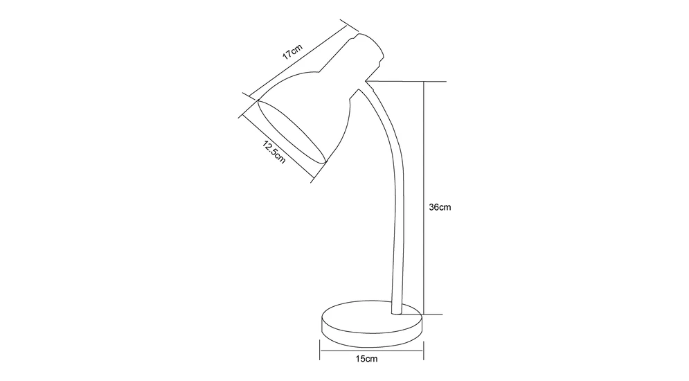 Lampa biurkowa - jasne drewno, biały mat - wymiary.