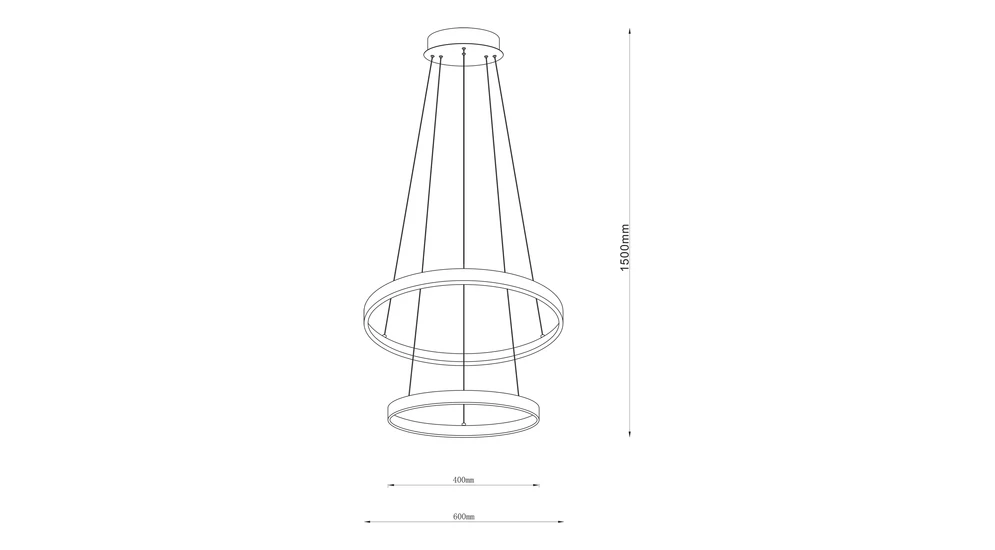 Czarna, 2-pierścieniowa lampa BRENO doda Twojemu salonowi nowoczesnego charakteru.