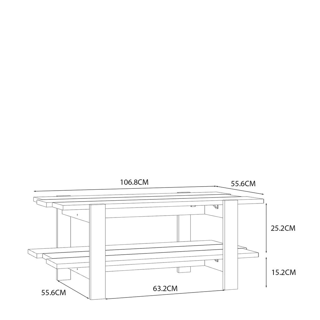 Konferenční stolek s policí COFFEE TABLES dub artisan 