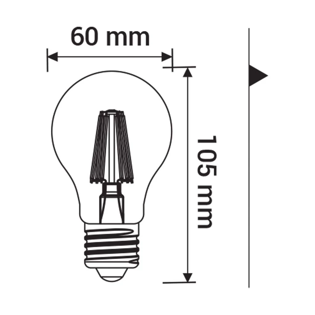 LED žárovka E27 8,2 W teplé barvy ORO-E27-FL-CLARO-8,2W-WW