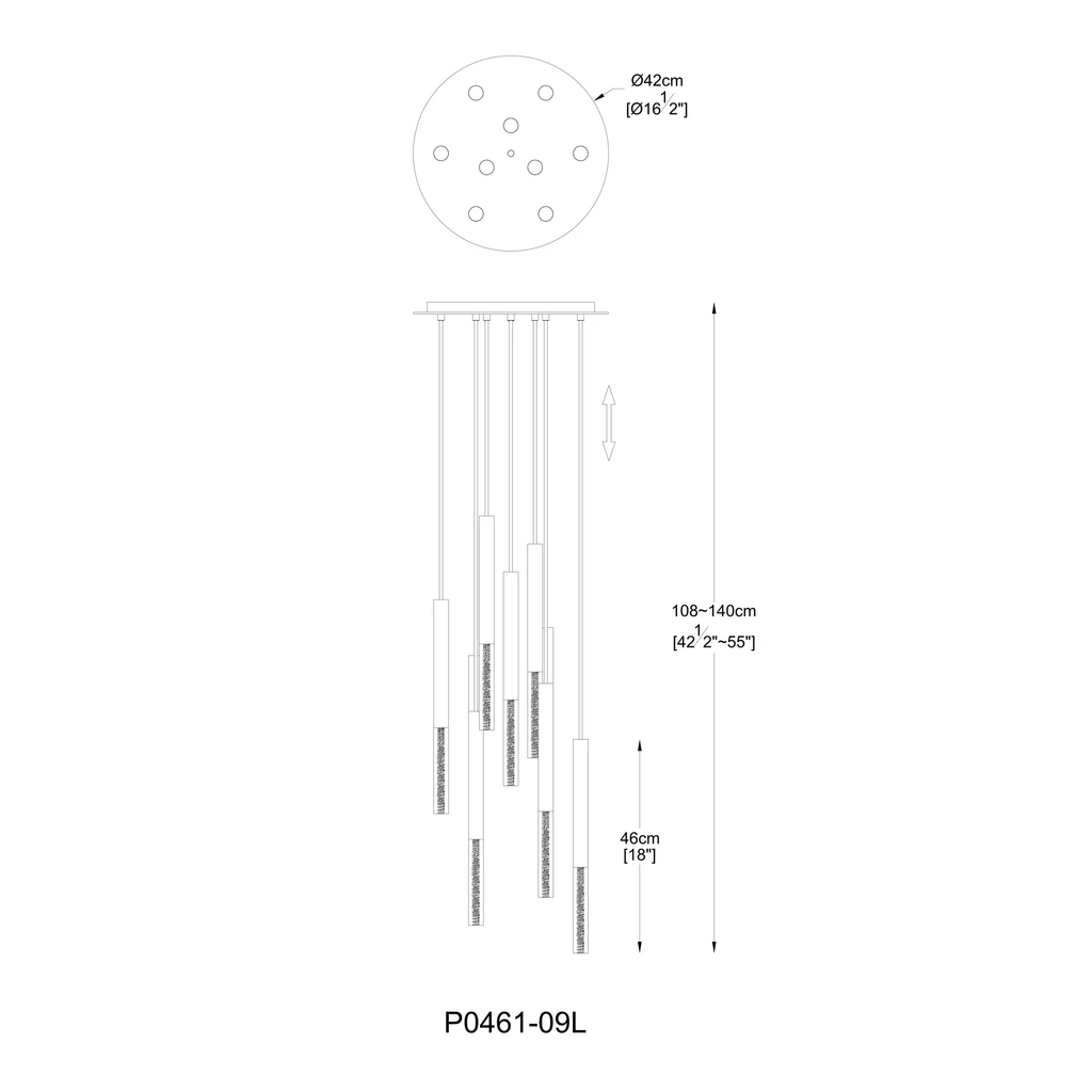 Bílé závěsné svítidlo ONE LED P0461-09L-B5S8