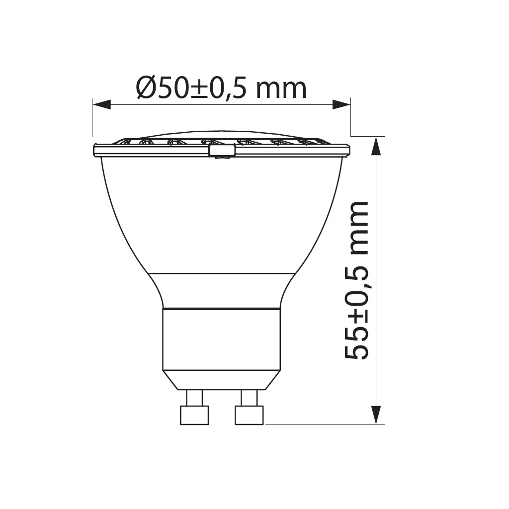 LED žárovka GU10 8 W studená ORO-GU10-HERA-8 W-II-BZ