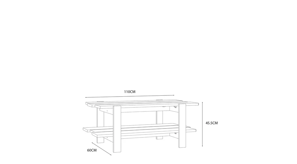 Konferenční stolek s policí COFFEE TABLES šedý