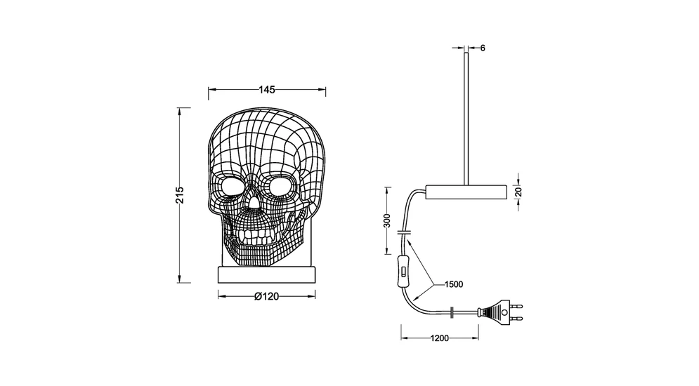 Dekorativní LED lampička lebka SKULL