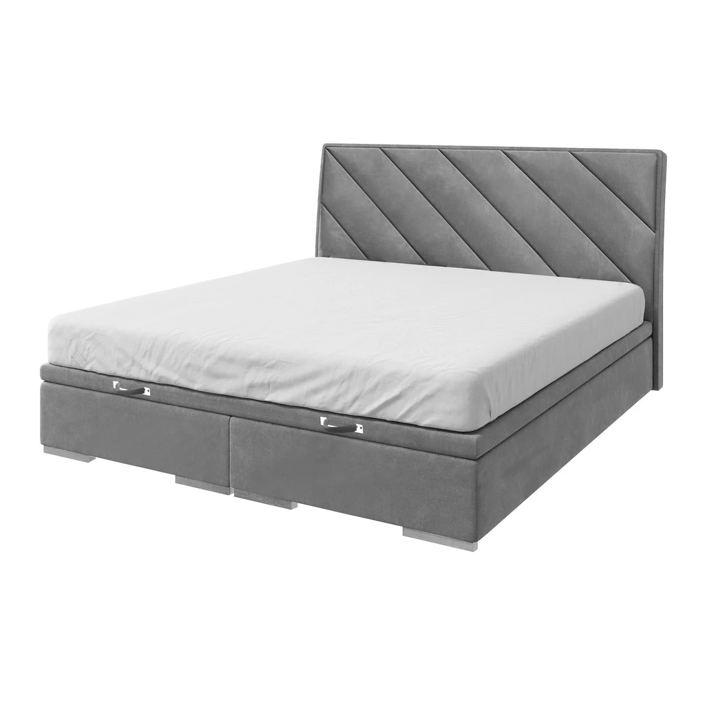 Postel boxspring šedá LEONARDO 160x200 cm