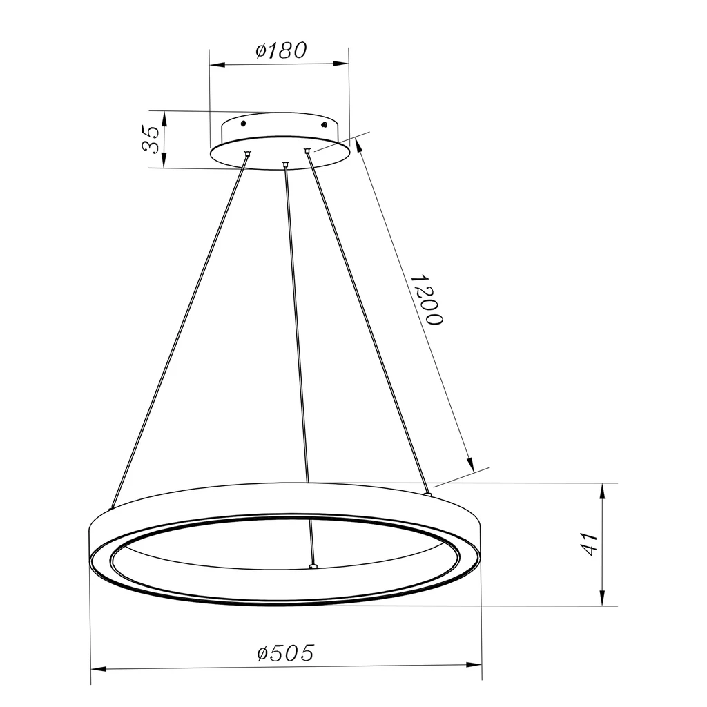 Stříbrné závěsné LED svítidlo CARLO 50 cm