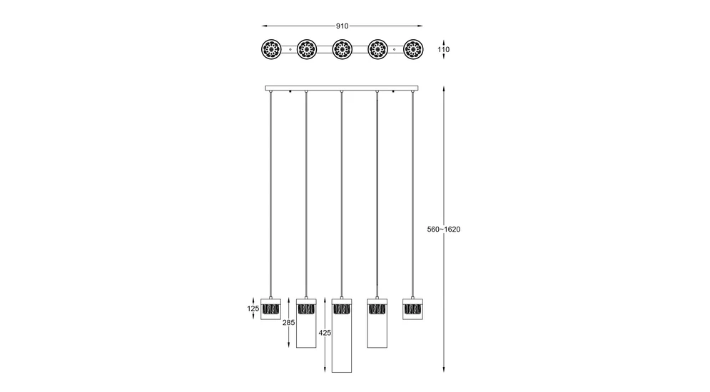 Závěsné svítidlo GEM P0389-05E-B5AC-PL03