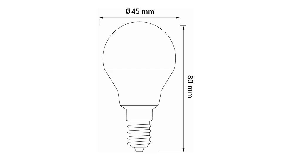 LED žárovka E14 5 W teplé barvy ORO-E14-G45-TOTO-5W-WW