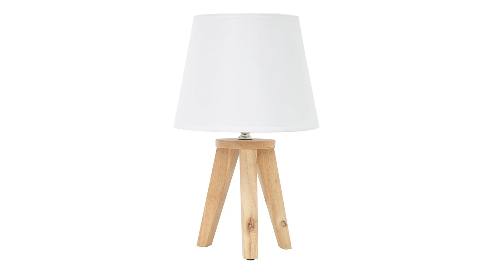 Bílá stolní lampa na trojnožce stínidlo 31 cm