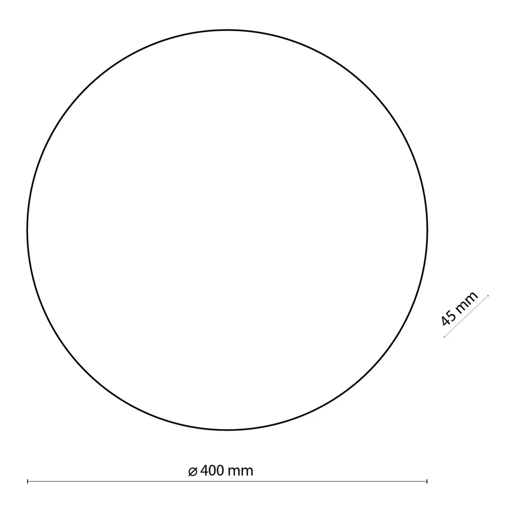 Nástěnné minimalistické kulaté černé svítidlo LUNA NEW 40 cm