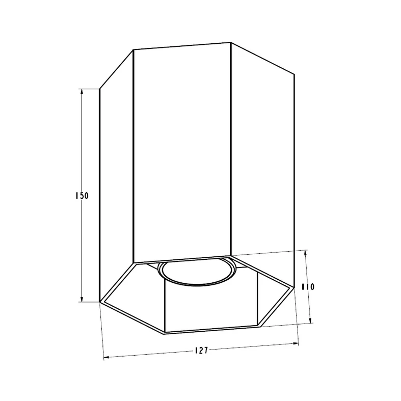 Bodové svítidlo geometricky tvarované barva hliník POLYGON CL 1L