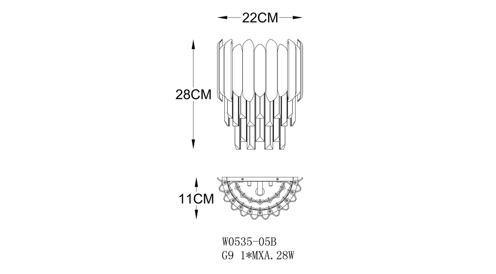 Nástěnné svítidlo GLADIUS W0535-01B-B5J7