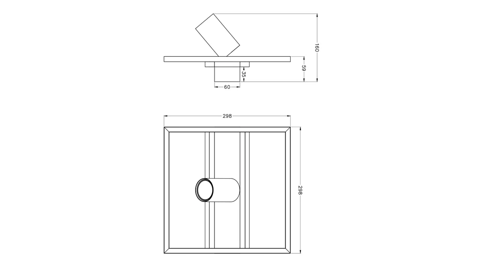 Lampa sufitowa LED z reflektorem geometryczna drewno KORDA - wymiary.